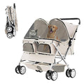 Gray Foldable Double Pet Stroller I822
