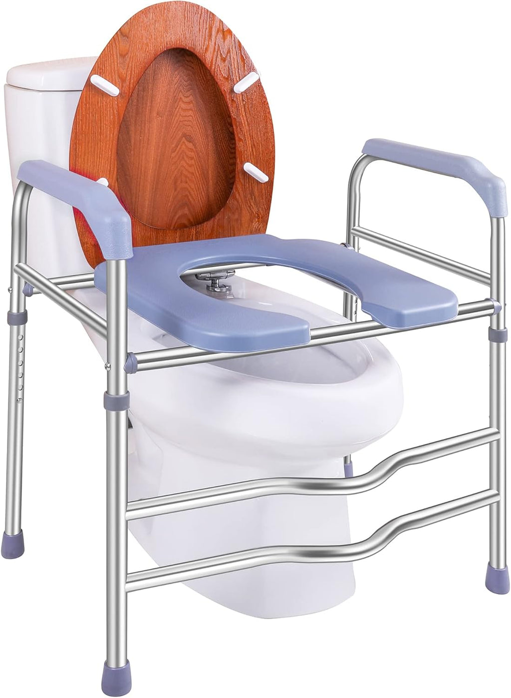 Raised Toilet Seat with Handles 400lbs, Adjustable Height R69221