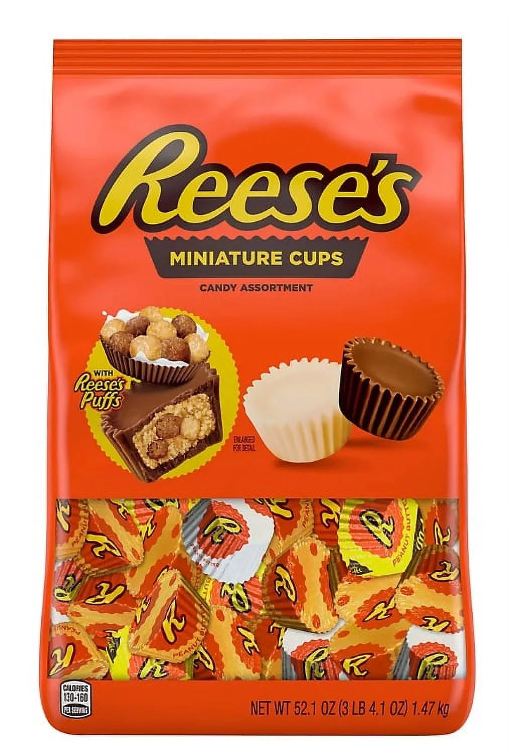 52.1 oz Milk Chocolate, Dark Chocolate, and White Creme Peanut Butter Cups X658