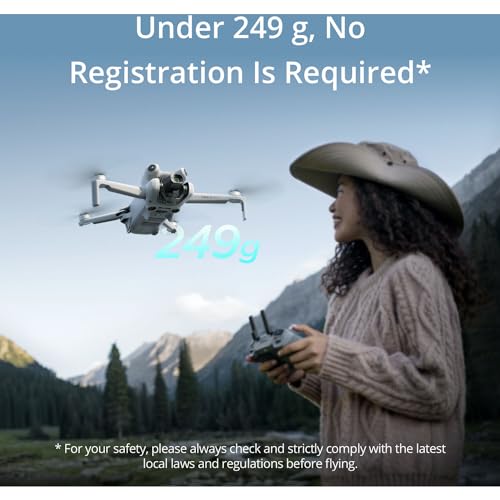 DJI Mini 4 Pro Drone Fly More Combo Plus with RC 2 Controller (With Screen) Folding Drone with 4K Video, Under 249g, 45 Mins Flight Time, Vision Sensing 3 Batteries Bundle with 2x 128GB Memory Card B306