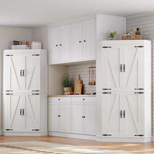 White 4 Door Tall Storage Cabinet G296