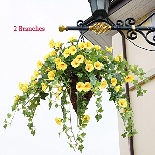 Artificial Morning Glory Trumpet Flower Vine Plastic Flower Bouquet Hanging Wall Strings N4658