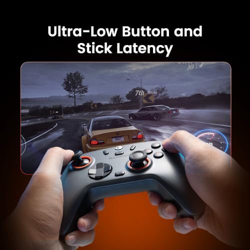 Wireless PC Controller with Hall Effect Joysticks & Triggers, 2.4G & Wired, Remappable Buttons (White) Y136