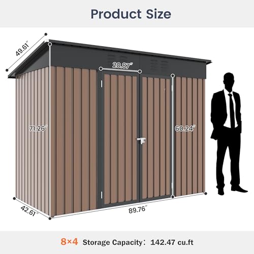 Gray White 6 x 6 FT Resin Outdoor Storage Shed with Floor F93440