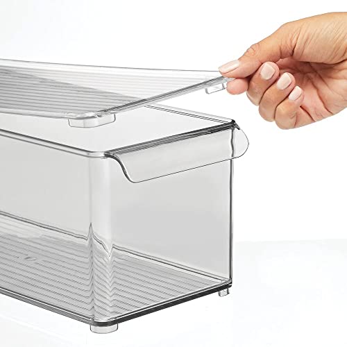 Clear Plastic 2 Pack Food Storage Container Bin with Lid M709