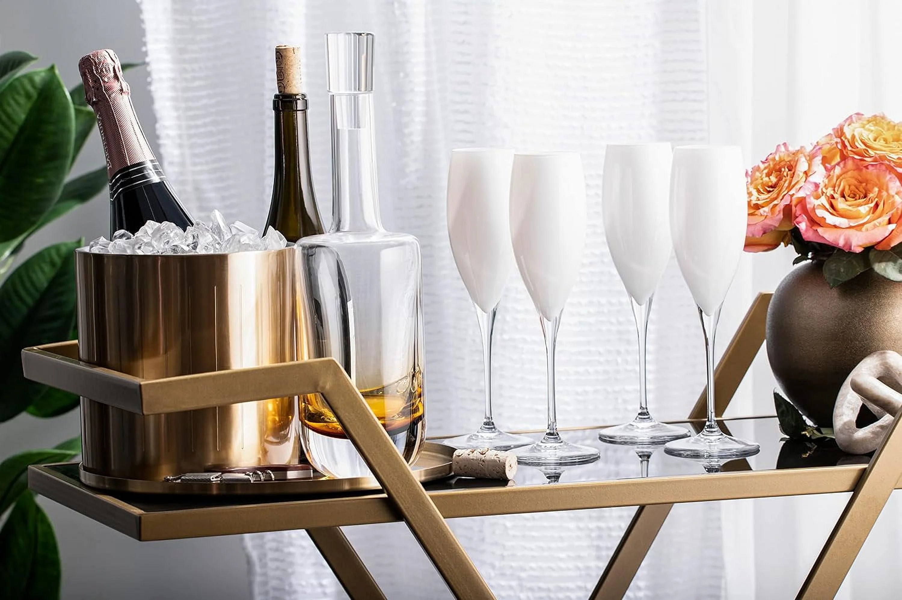Set Of 6 Crystal Champagne Flutes N8261