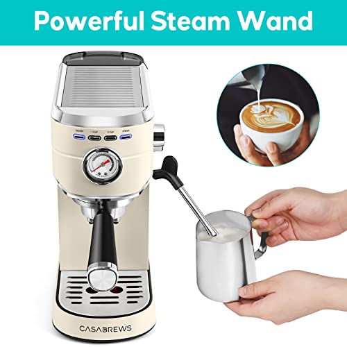 Espresso Machine 20 Bar with Milk Frother Steam Wand, Compact Coffee Machine with 34oz Removable Water Tank W5327