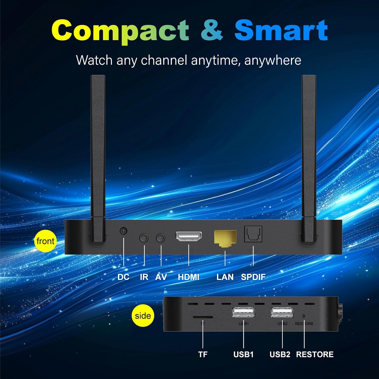 TV Box with 4GB RAM + 32GB ROM, Dual Band Wifi, Voice Remote D5830