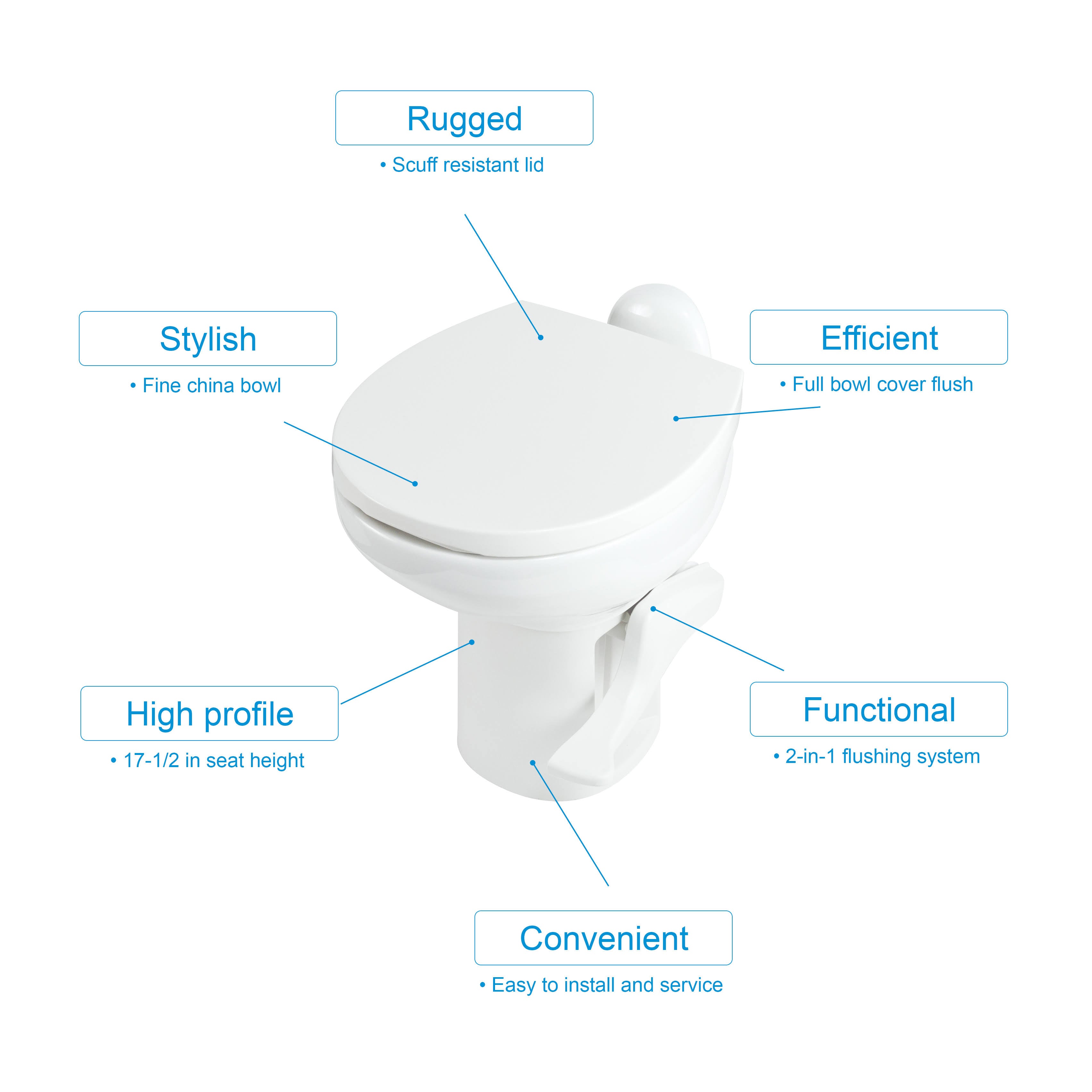 High Profile White Toilet Q78817