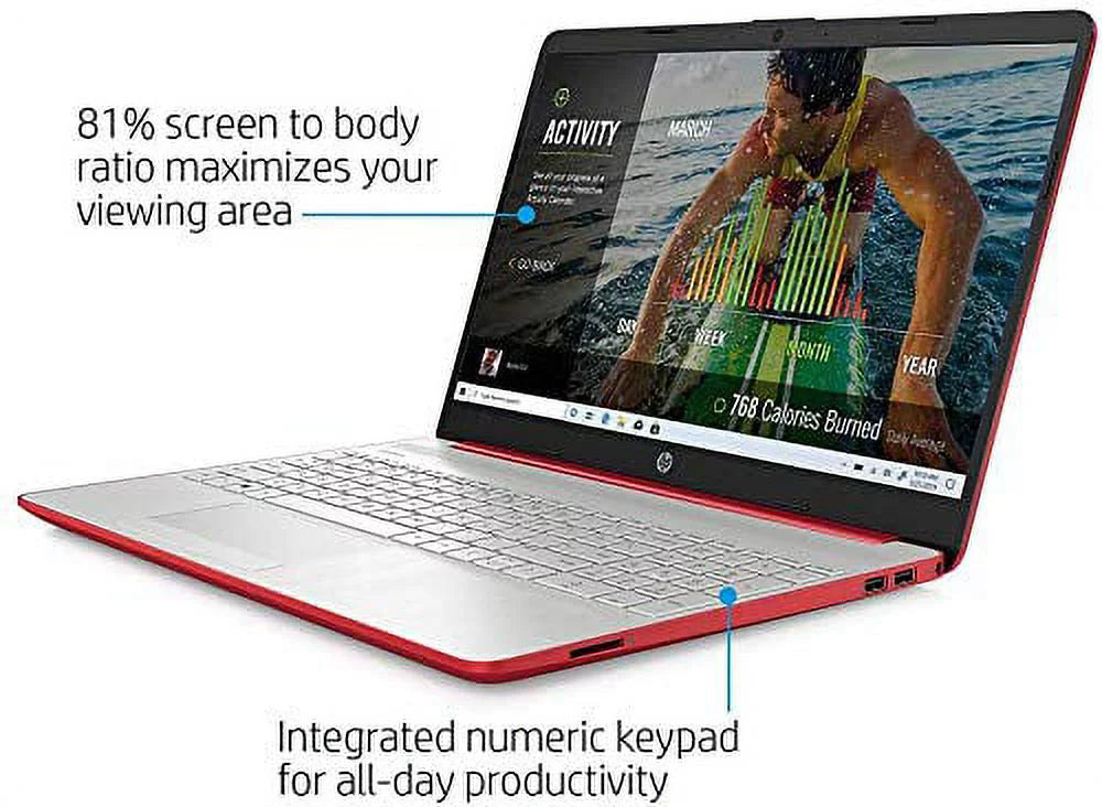 15.6" HD Display Intel Pentium Silver N5000 8GB RAM 256GB SSD Scarlet Red Laptop M7719