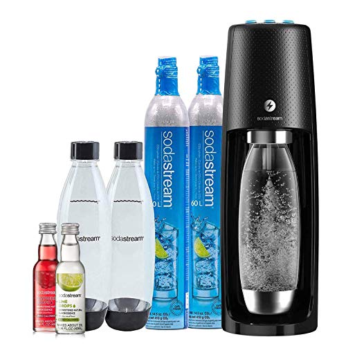 Black Sparkling Water Maker Bundle with CO2 and BPA Free Bottles E684