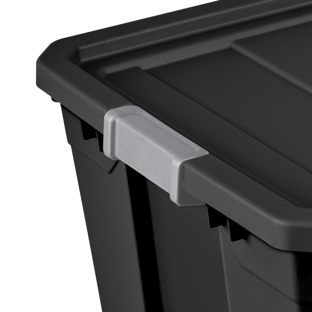 50 Gallon Black Plastic Stacker Tote Set of 3 B8752