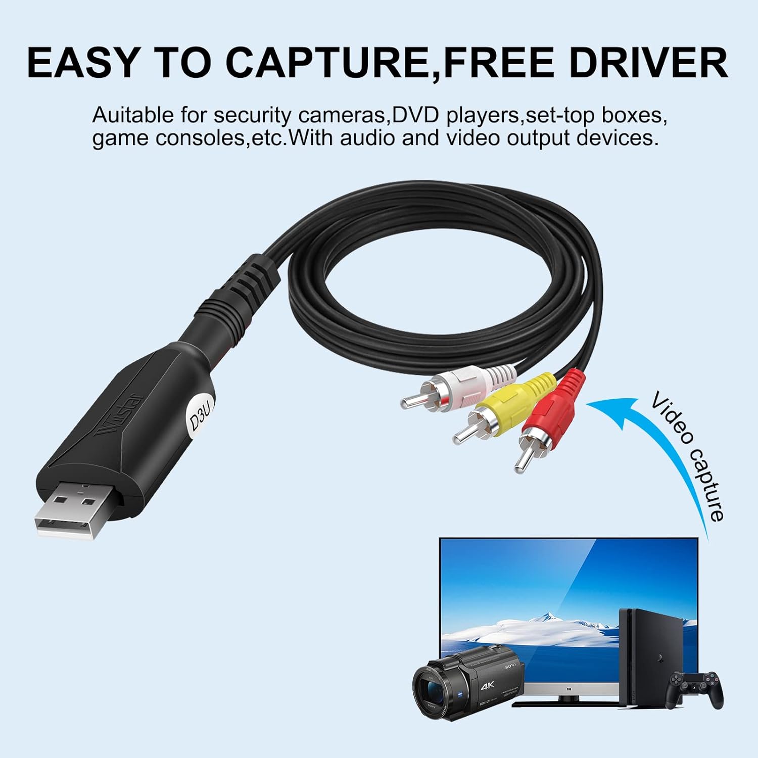 USB 2.0 AV RCA Video Audio Capture Card Adapter M984