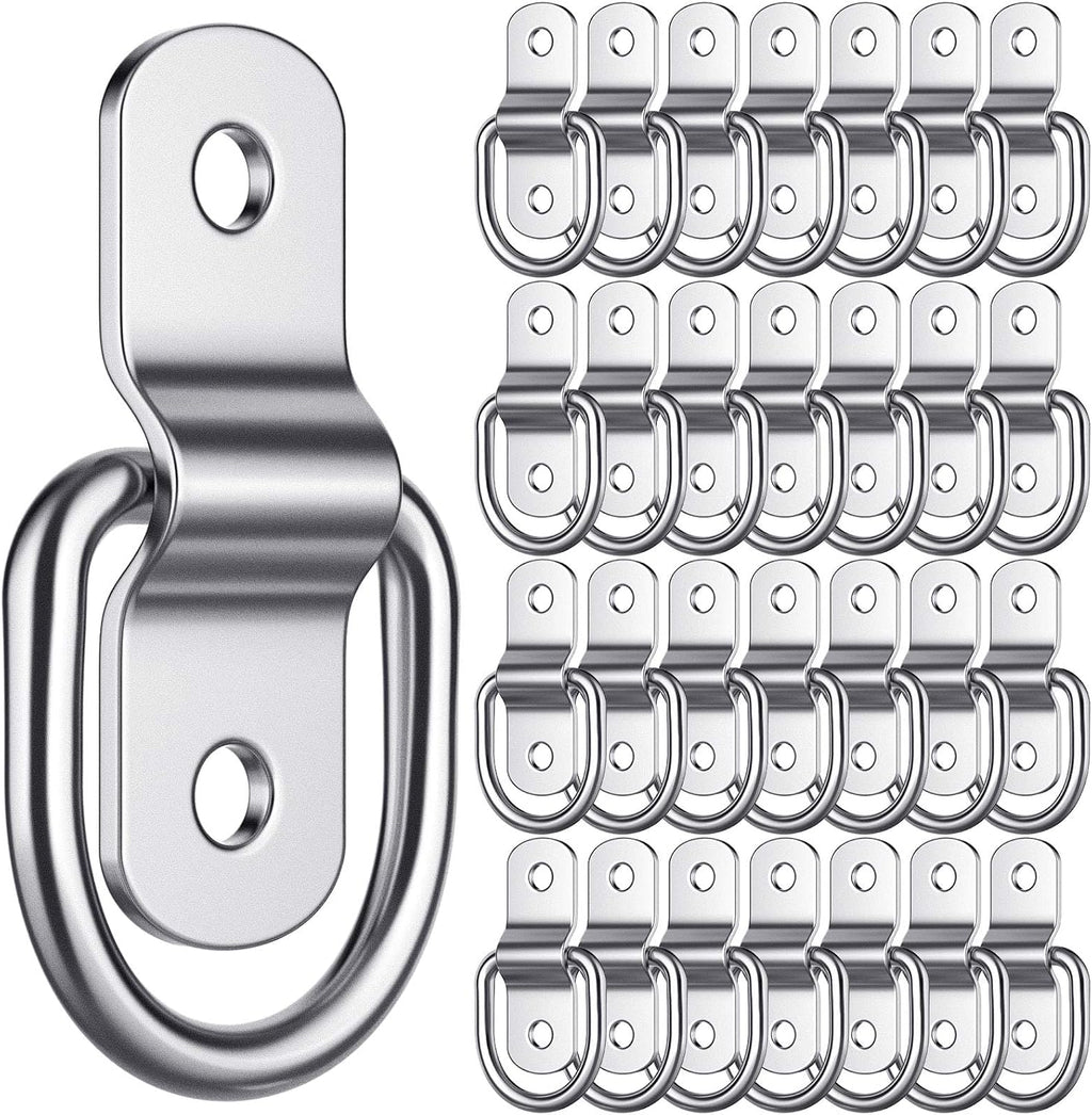 60 Pcs 1/4 Inch Heavy Duty Stainless Steel D Rings P210643