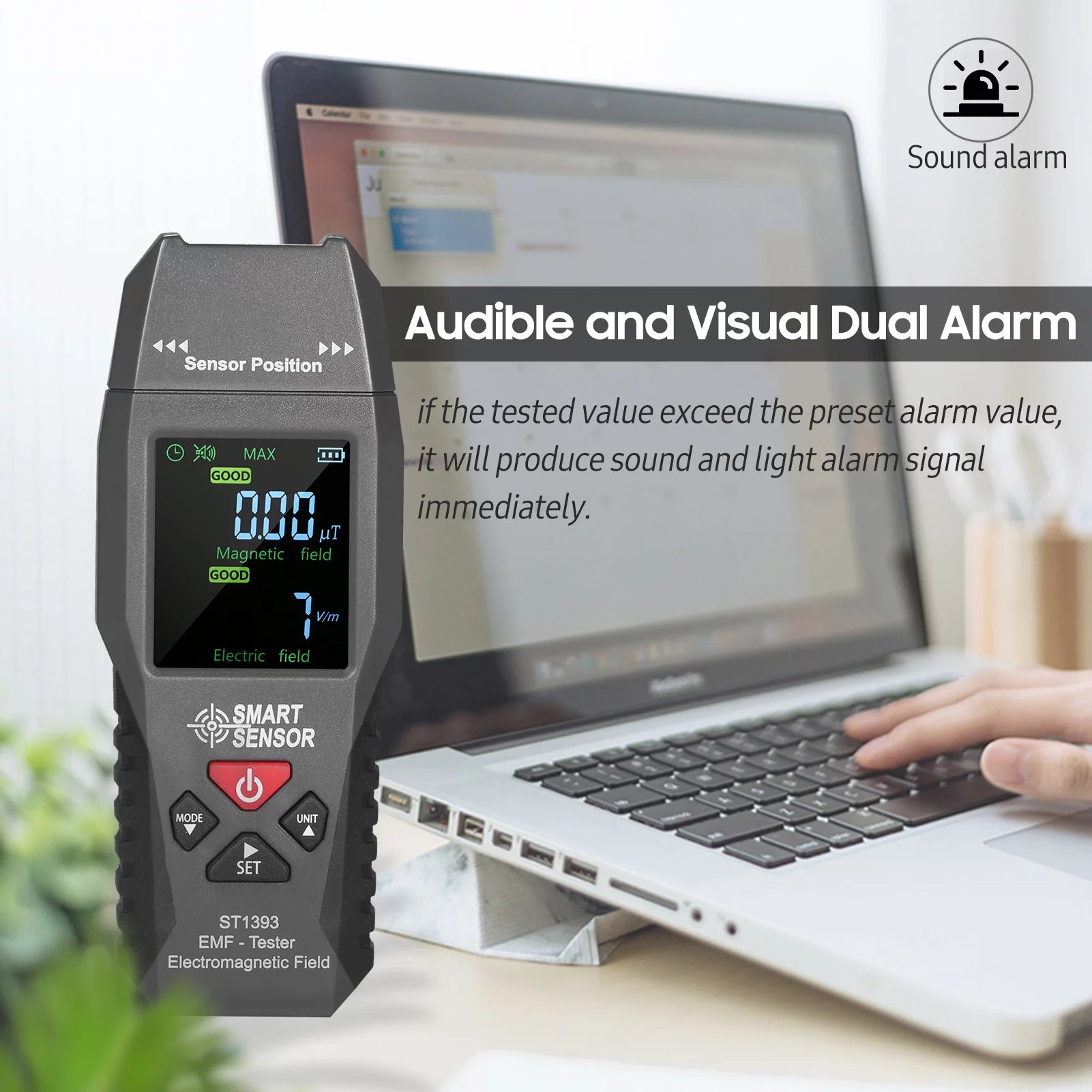EMF Meter Handheld Digital LCD Electromagnetic Field Radiation Tester P461367