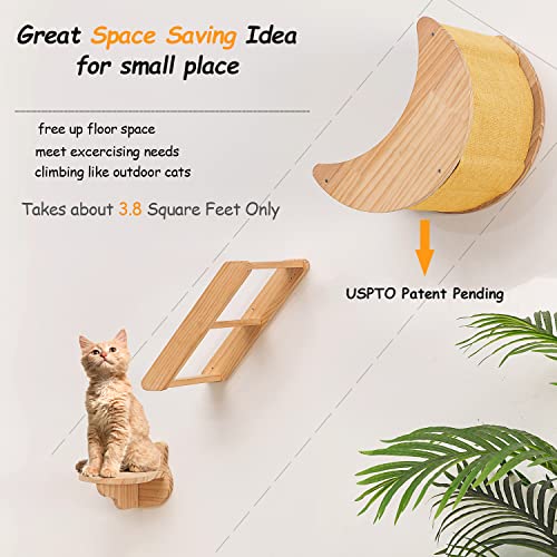 Solid Wood Cat Wall Shelves 3pcs/Set Q188