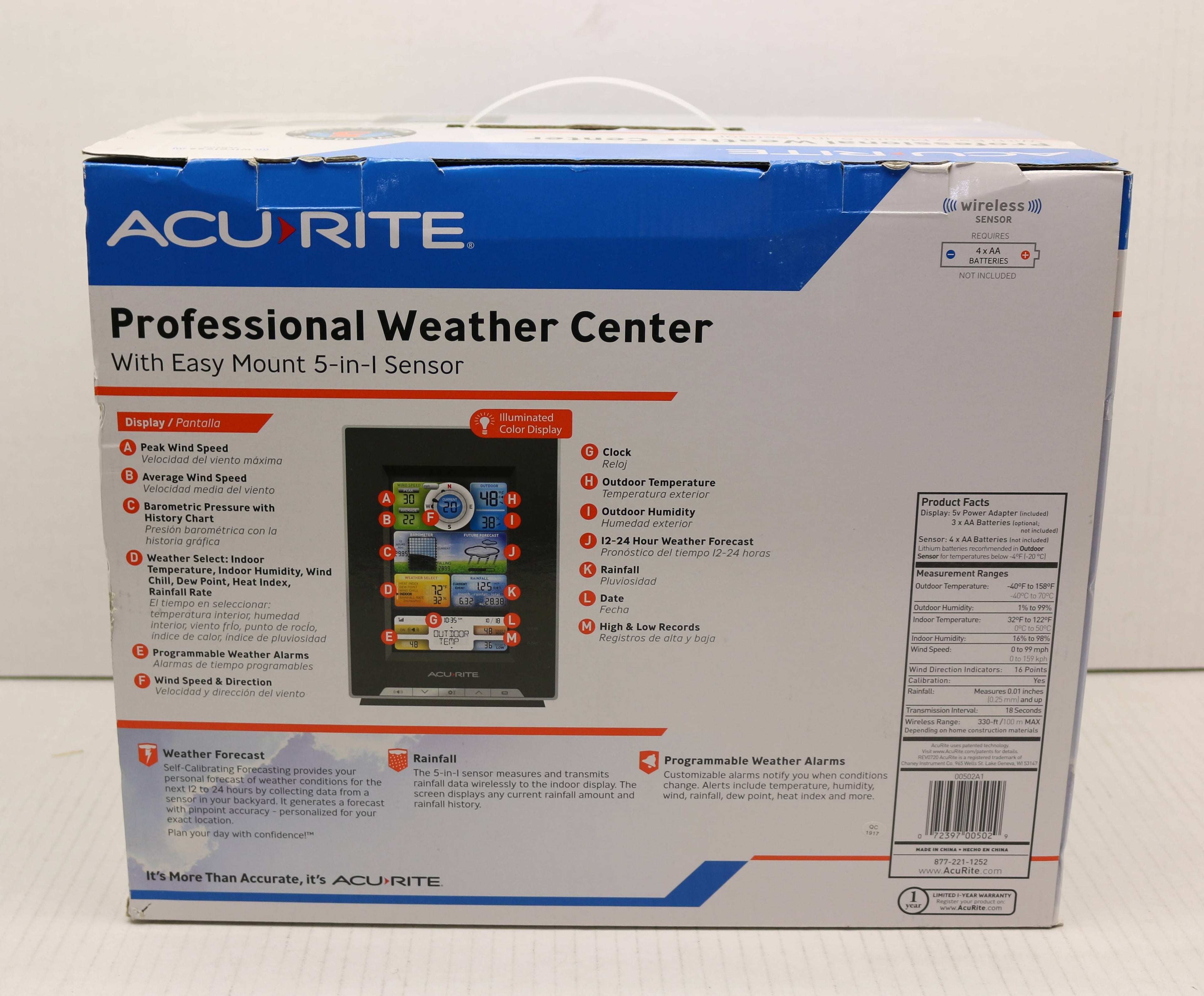 Professional Weather Center with 5-in-1 Sensor J77614