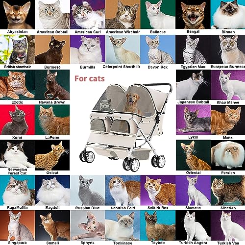 Gray Foldable Double Pet Stroller I822