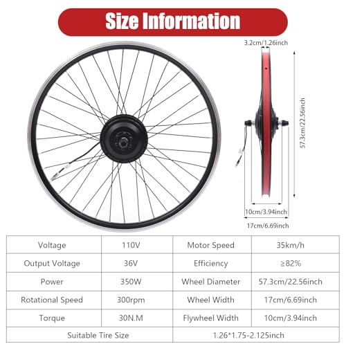 26" 350W 36V Front Wheel Electric Bike Conversion Kit with LCD Display O888