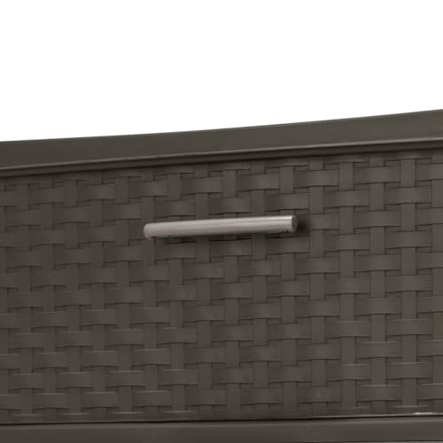 Espresso 3 Drawer Plastic Weave Storage Tower R4963