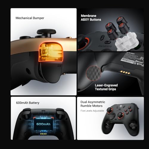 Wireless PC Controller with Hall Effect Joysticks & Triggers, 2.4G & Wired, Remappable Buttons (White) Y136