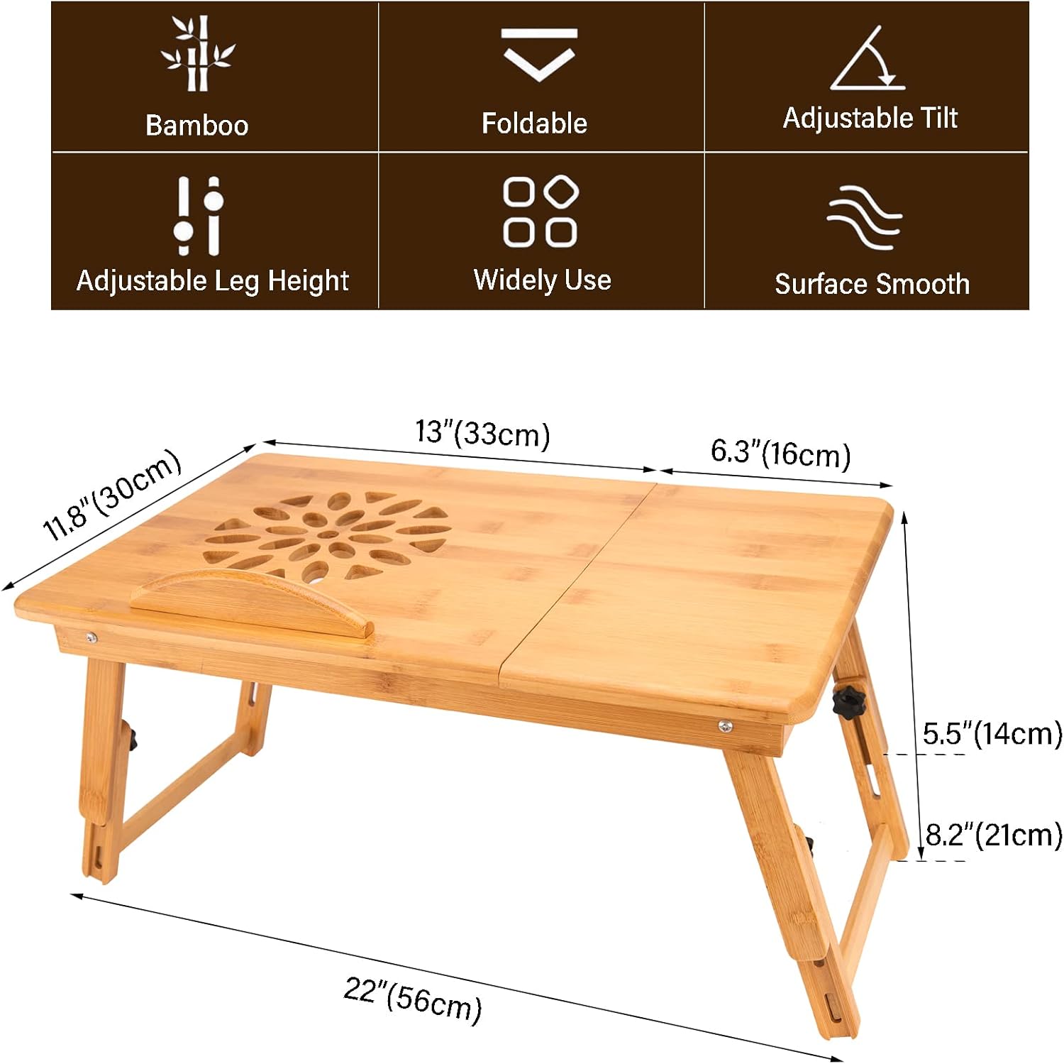 Adjustable Bamboo Laptop Desk Tray Z904532