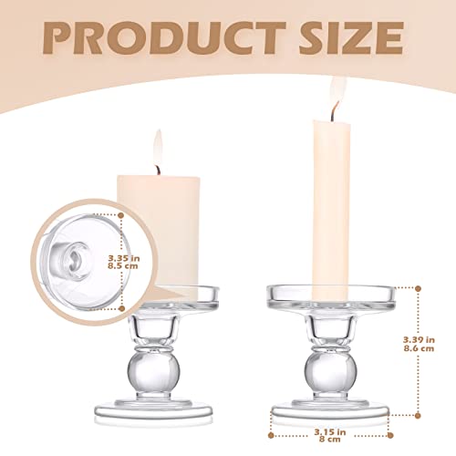 6 Pcs Clear Glass Candle Holders O584991