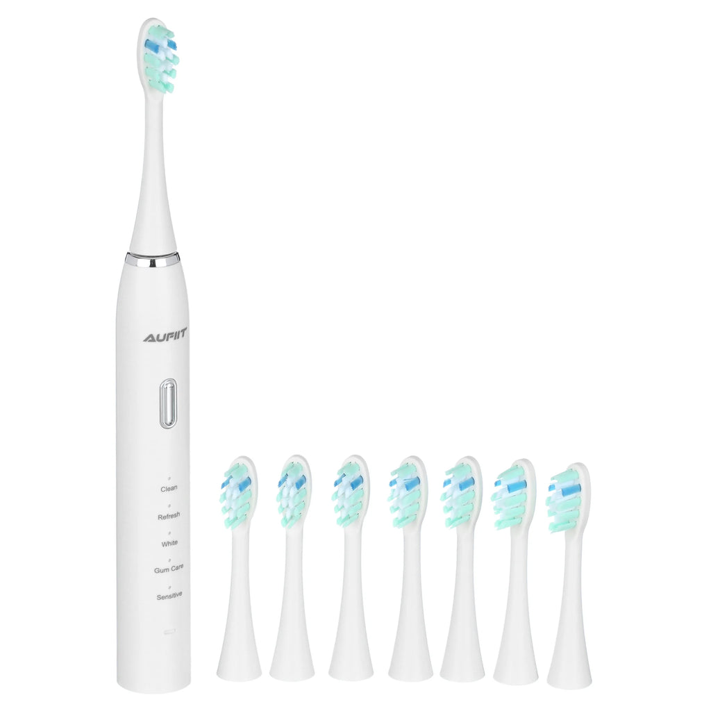Rechargeable Electric Toothbrush with 8 Brush Heads, 5 Modes O729016