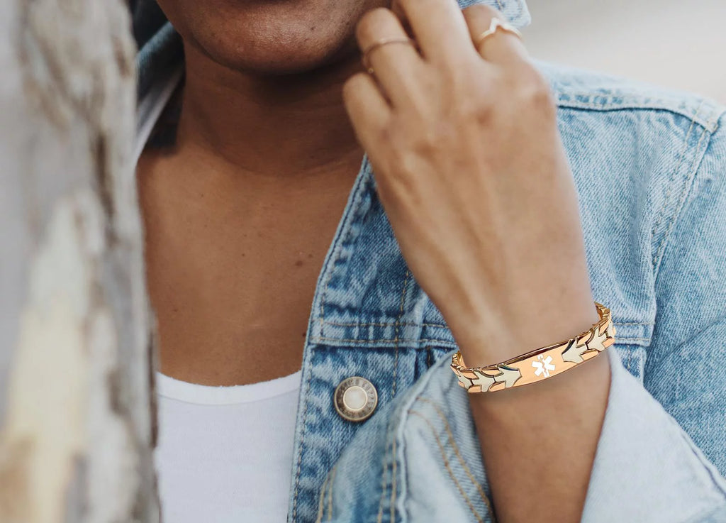 Rose Gold Chevron Arrow Design Medical Alert Bracelet U27499