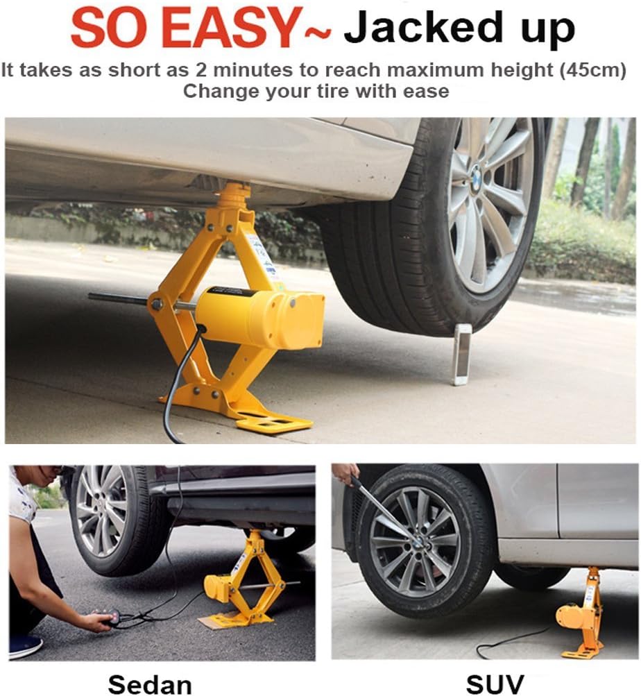 3 Ton 12V Electric Scissor Lift Jack Set with Double Saddles K703