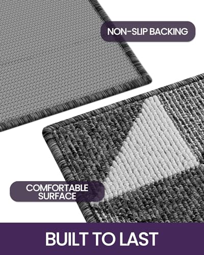 Black Non Slip Washable Absorbent Low-Profile Entrance Mat, 24"X36" Q125