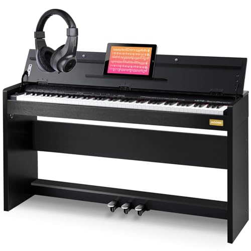 88-Key Weighted Hammer Action Digital Piano with Speakers, Furniture Stand and Triple Pedals A611