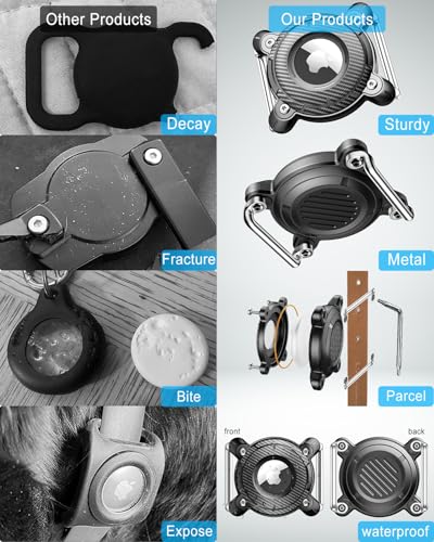 IPX8 Waterproof Hard TPU Dog Collar Airtag Holder with Metal Buckle Strap V705115