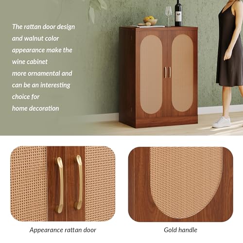 Natural Bar Wine Cabinet with Storage X443035