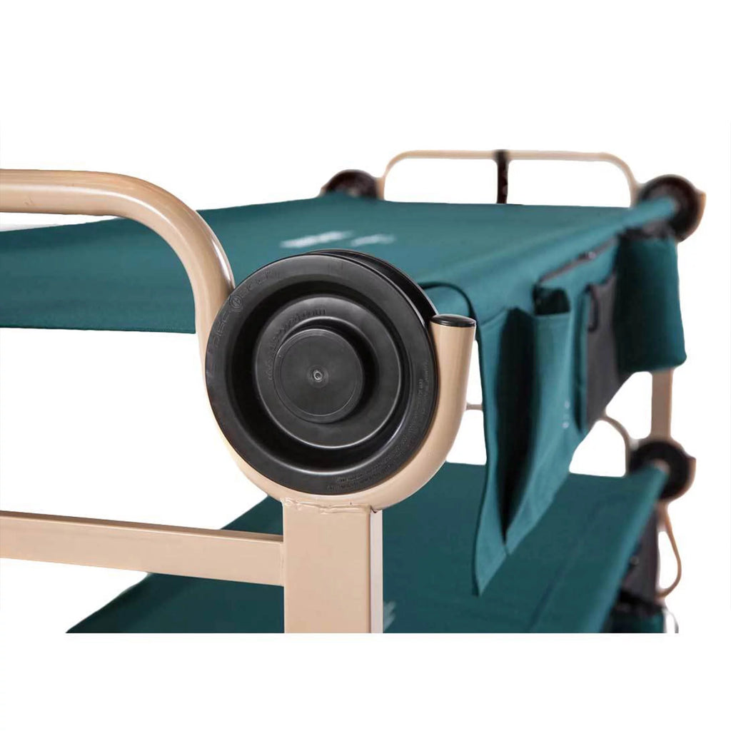Large Green Double Cot with Storage Organizers R54039