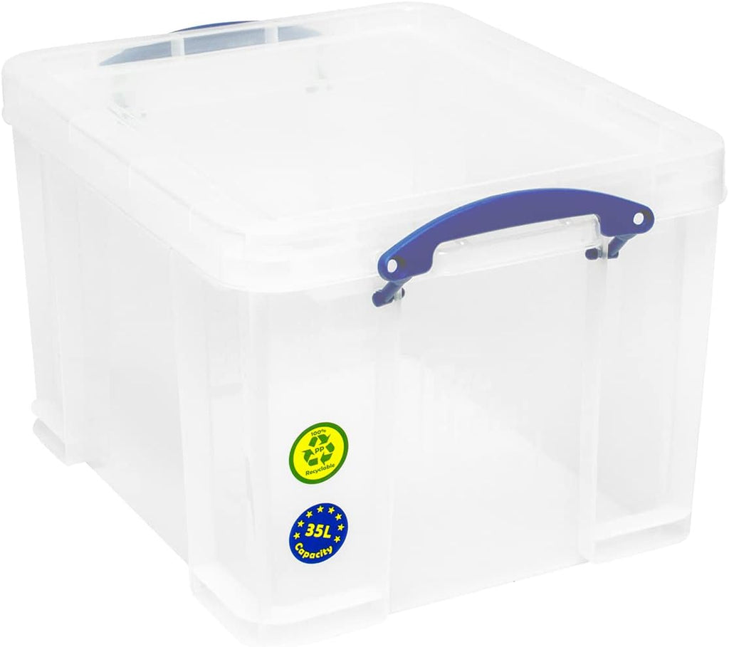 35 Litre Clear Storage Box with 2 Dividers Y473
