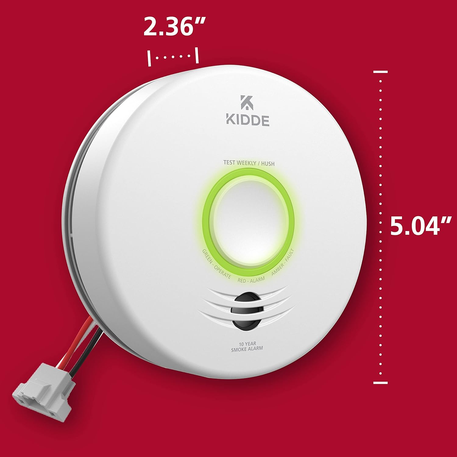 2 Pack Hardwired Smoke Detector with Battery Backup F1029