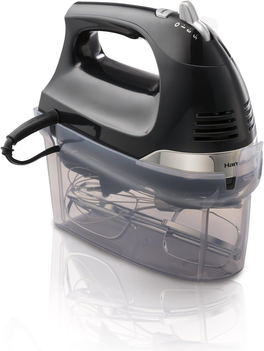 6-Speed Electric Hand Mixer with Storage Case, Beaters, Whisk and Bowl Rest, Black G710579