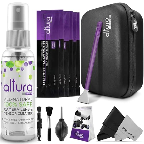 Camera Cleaning Kit with Case, Spray, Swabs, Blower, Brush, Tissue Paper V95401