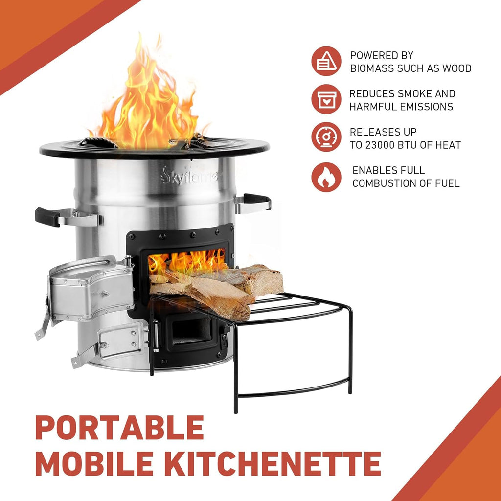 Stainless Steel Wood Burning Camping Stove P2794