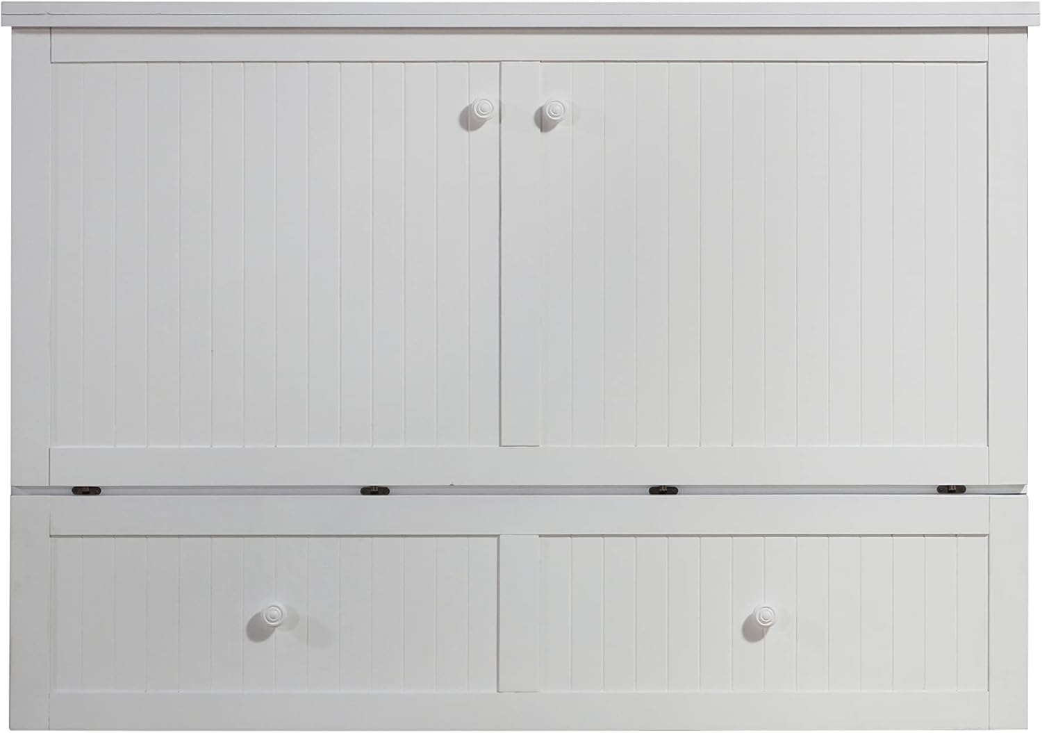 White Queen Murphy Cabinet Chest Bed with Charging Station 6 Inch H4763