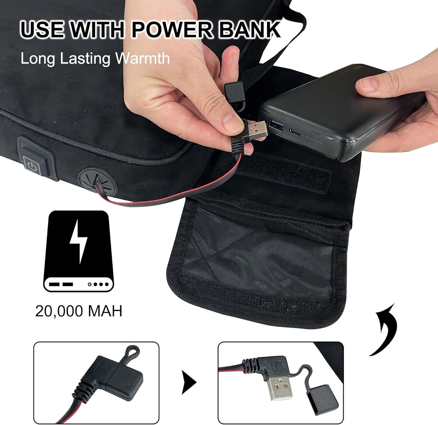 Portable Heated Seat Cushion with 3 Heating Settings Memory Foam O4614