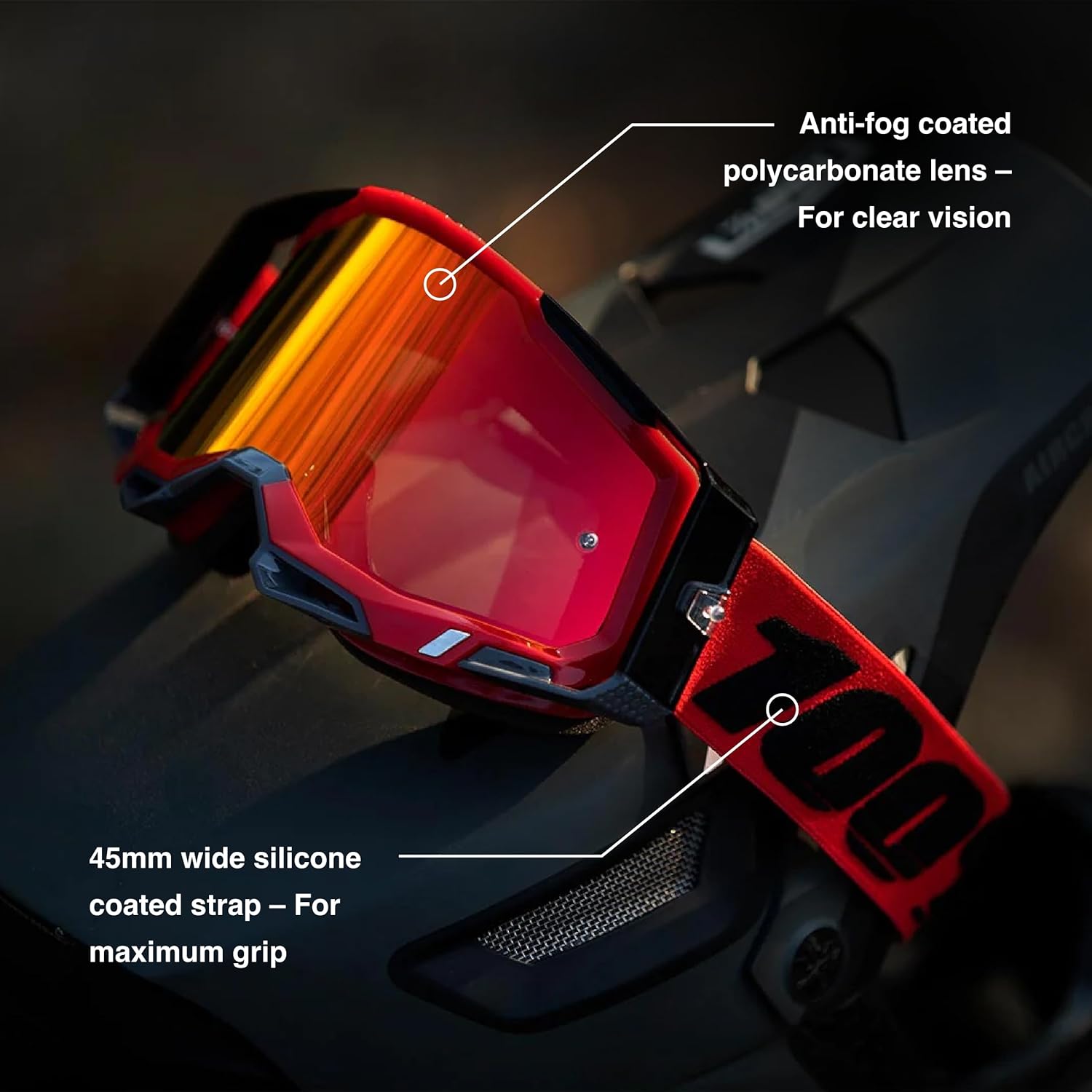 Blue MX Offroad Goggles with Mirror Gold Lens G36633