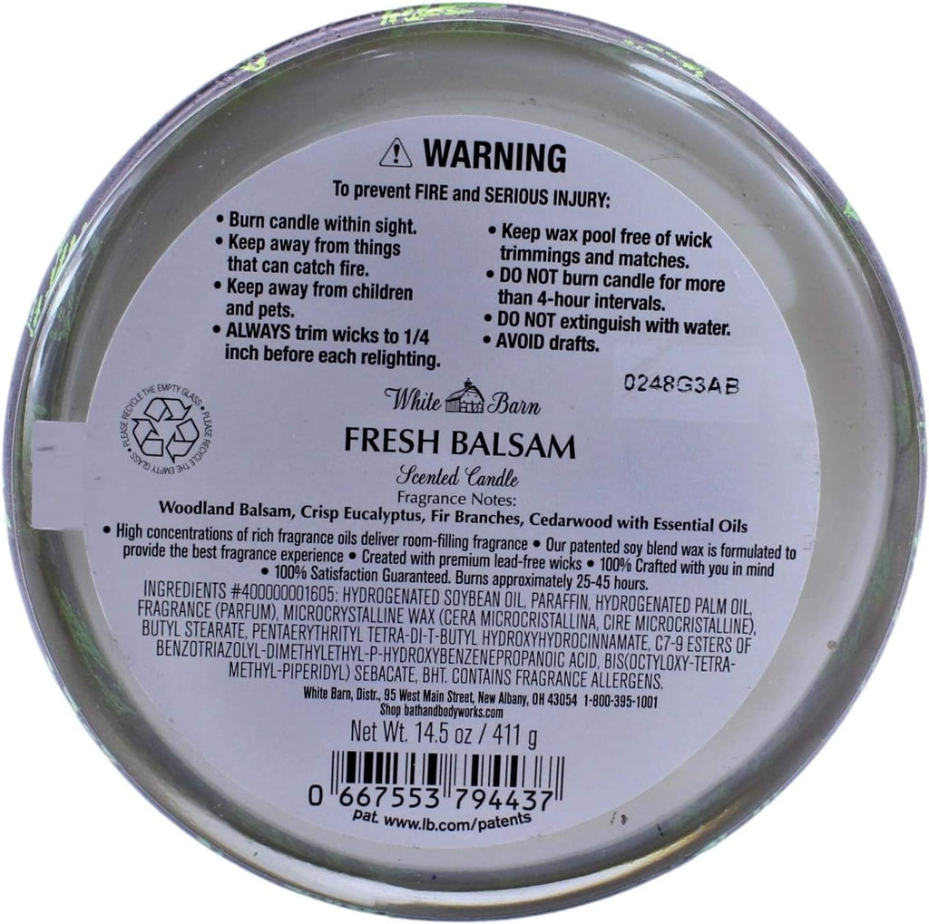 Fresh Balsam Scented Candle 3 Wick 14.5OZ E5052