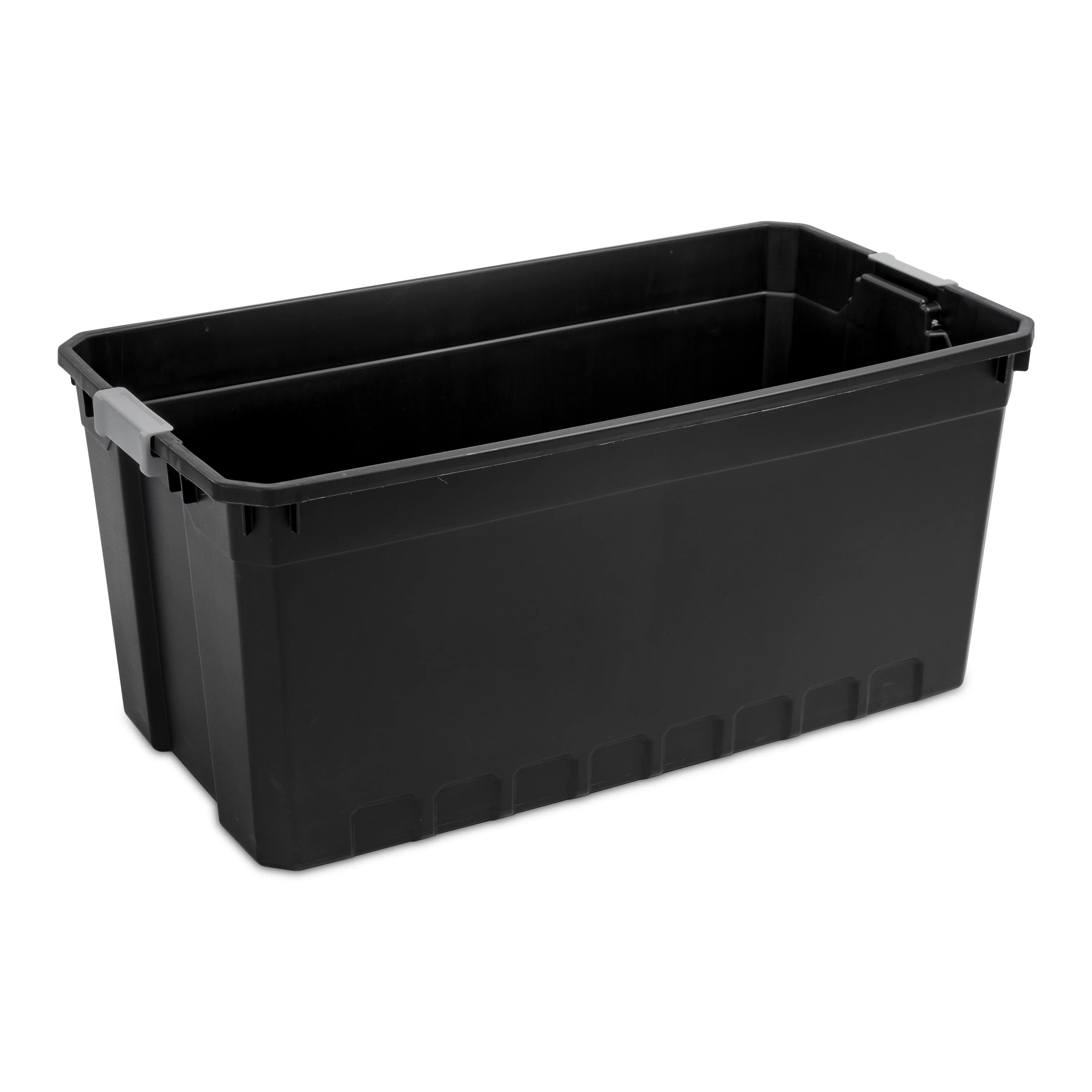 50 Gallon Black Plastic Stacker Tote Set of 3 B8752