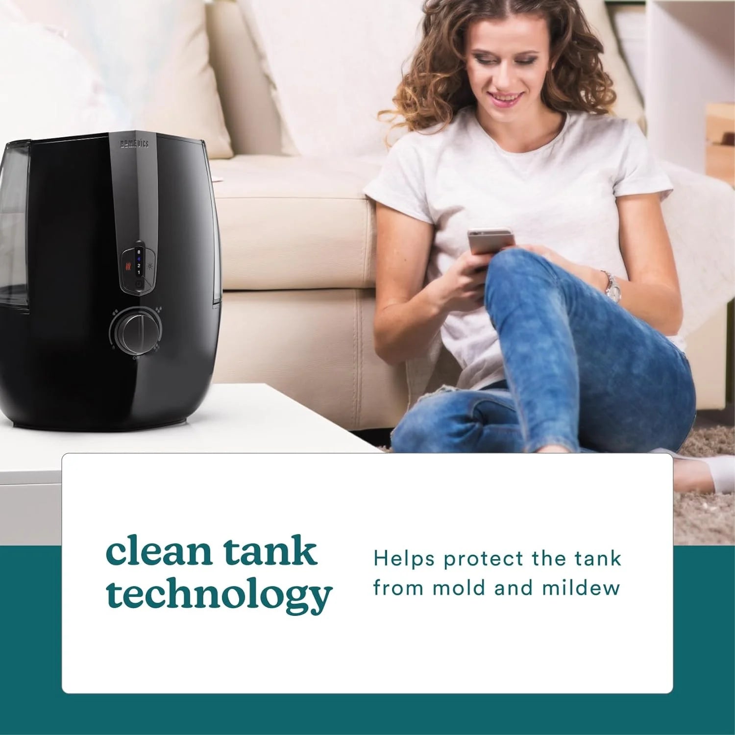 Ultrasonic Air Humidifier, 5.3L Water Tank with Warm and Cool Mist C773581