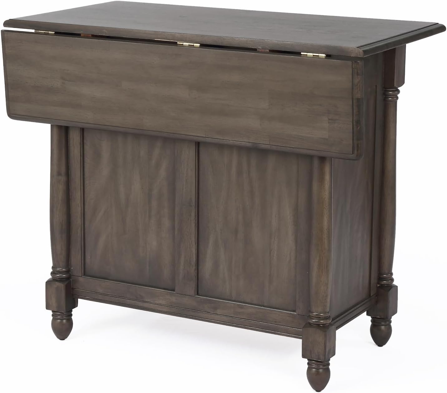 Expandable Drop Leaf Kitchen Island Set with 2 Stools, Drawers and Cabinet L3690
