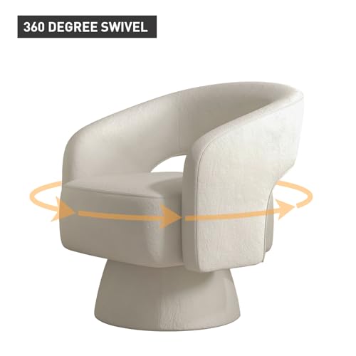 Beige Velvet Swivel Barrel Chair Set of 2 Y393