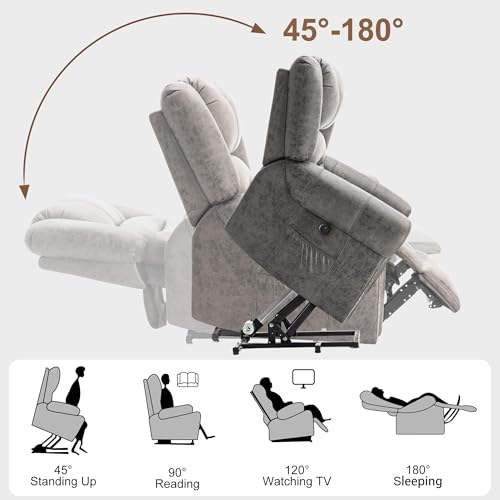 Large Dual Motor Power Lift Recliner Chair with Massage and Heat Z770930