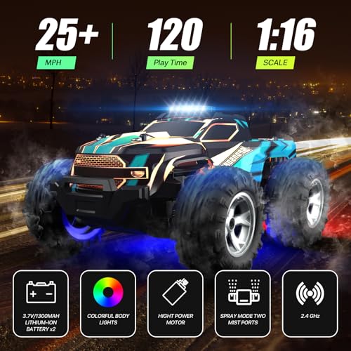 1:16 Scale All Terrain RC Car with Colorful LED Light O940